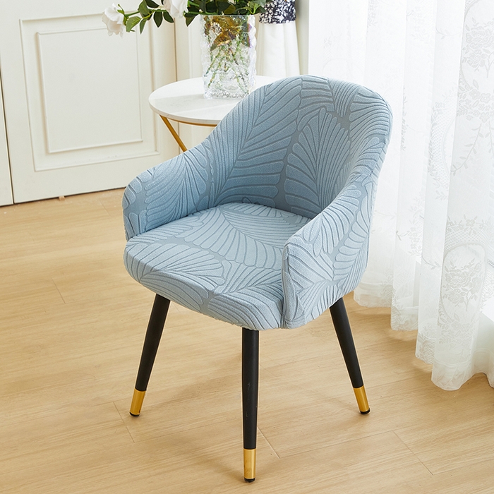 91家纺网 家纺一手货源 找家纺 丝绮鹿 2025新款雕花绒大叶子高扶手椅子套 雾霾蓝