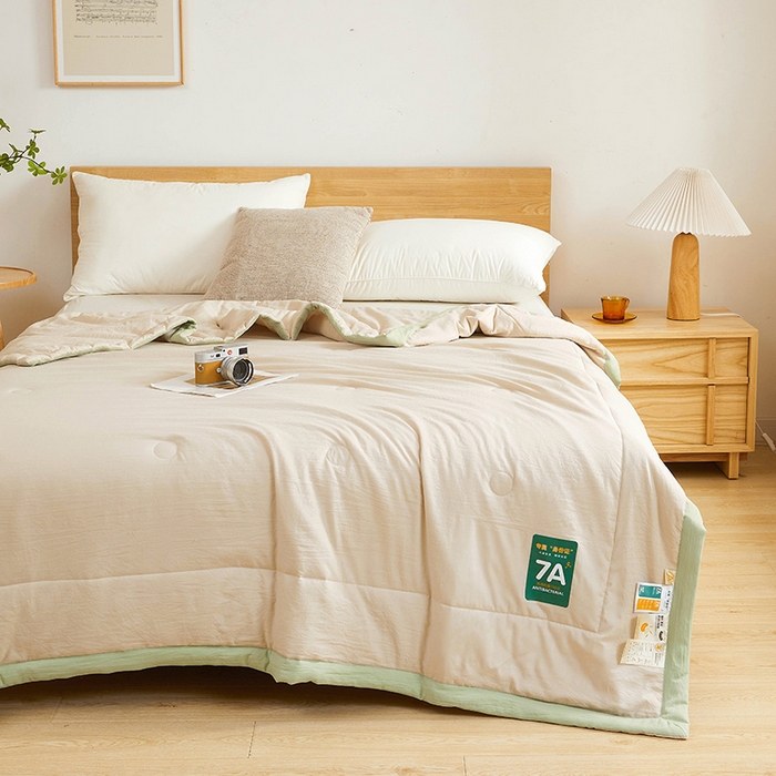 91家纺网 家纺一手货源 找家纺 咏绒家纺工厂店 2025新款7A抗菌原棉大豆夏被夏凉被空调被 高级咖