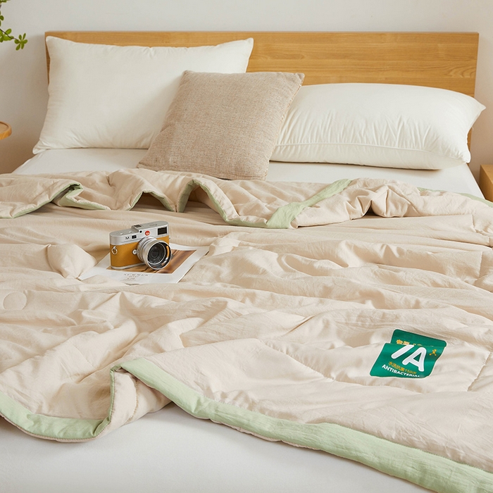 91家纺网 家纺一手货源 找家纺 咏绒家纺工厂店 2025新款7A抗菌原棉大豆夏被夏凉被空调被 高级咖