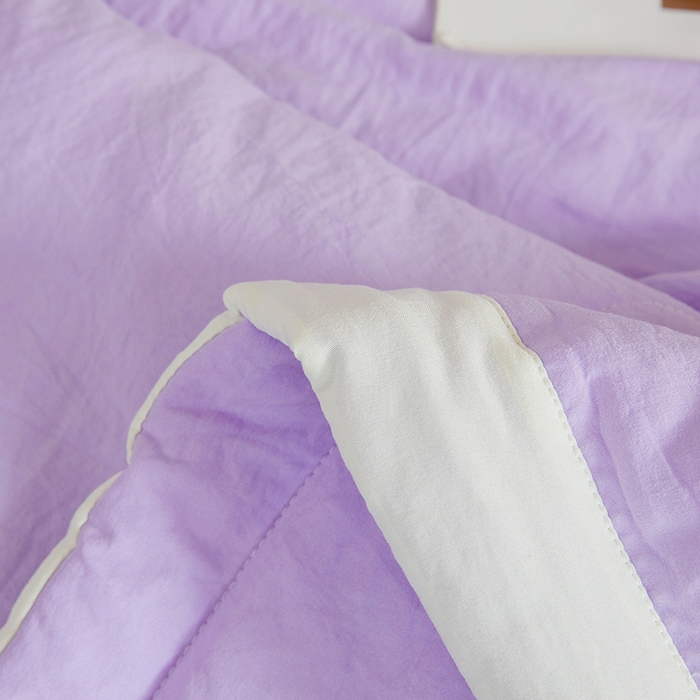 91家纺网 家纺一手货源 找家纺 咏绒家纺工厂店 2025新款7A抗菌原棉大豆夏被夏凉被空调被 香芋紫