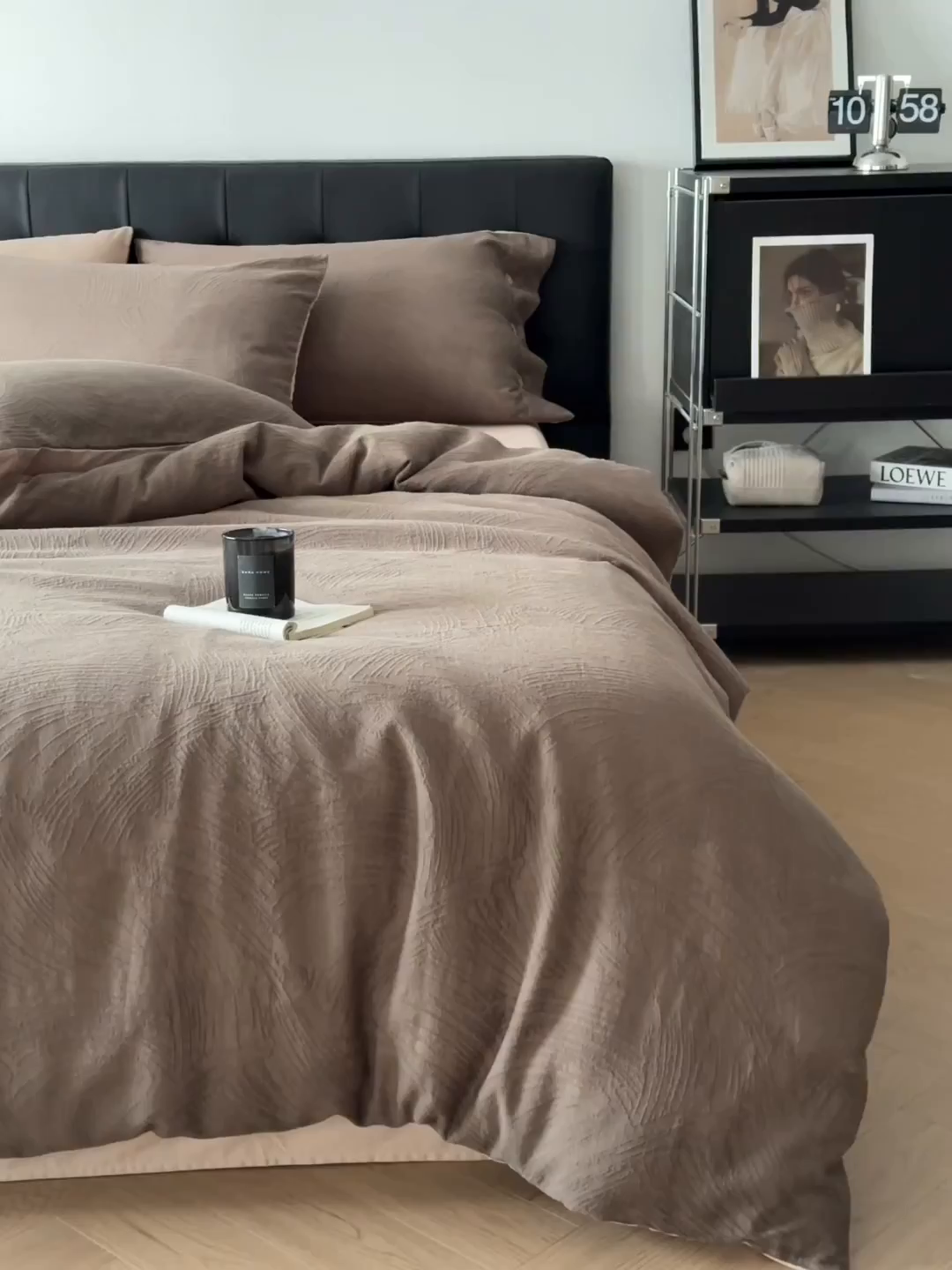 91家纺网 家纺一手货源 找家纺 咏绒家纺工厂店 2025新款色织提花双层纱全棉四件套-如梦-浮岚 如梦-卡其灰