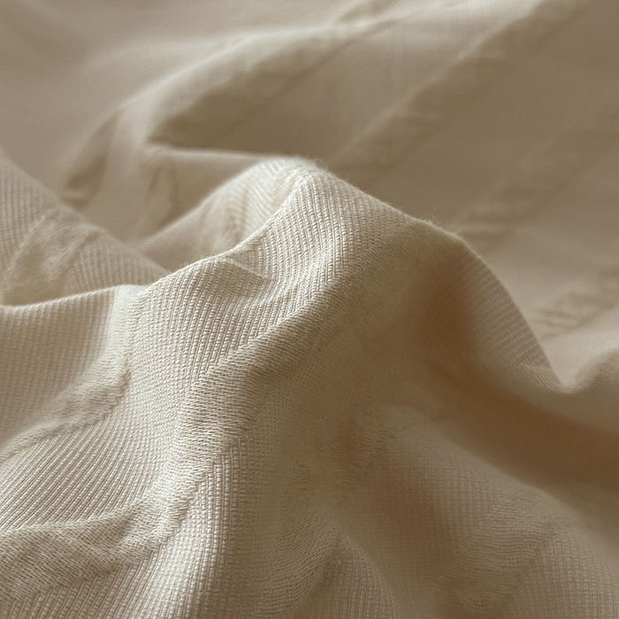 91家纺网 家纺一手货源 找家纺 咏绒家纺工厂店 2025新款色织提花双层纱全棉四件套-如梦-浮岚 浮岚-燕麦