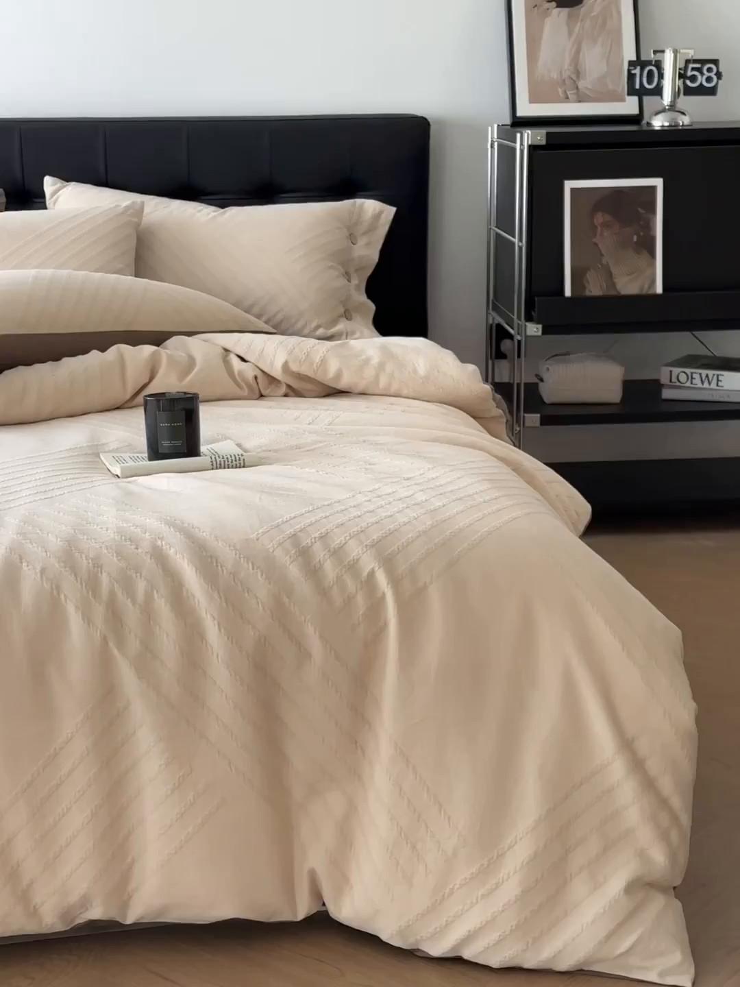 91家纺网 家纺一手货源 找家纺 咏绒家纺工厂店 2025新款色织提花双层纱全棉四件套-如梦-浮岚 浮岚-燕麦