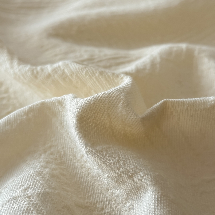 91家纺网 家纺一手货源 找家纺 咏绒家纺工厂店 2025新款色织提花双层纱全棉四件套-如梦-浮岚 如梦-奶昔白