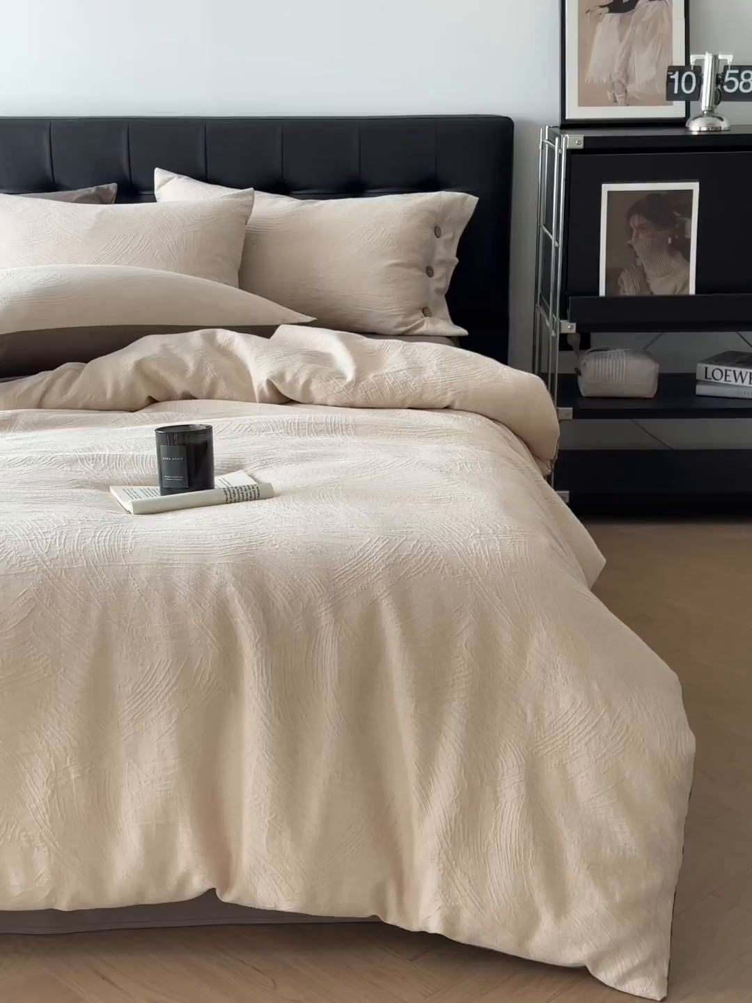 91家纺网 家纺一手货源 找家纺 咏绒家纺工厂店 2025新款色织提花双层纱全棉四件套-如梦-浮岚 如梦-燕麦