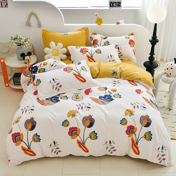 91家纺网 家纺一手货源 找家纺 登登家纺 2025新款全棉单被套 浪漫花语