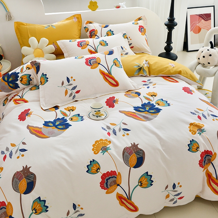 91家纺网 家纺一手货源 找家纺 登登家纺 2025新款全棉单被套 浪漫花语