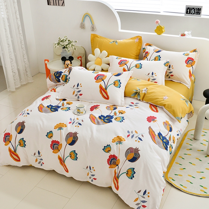 91家纺网 家纺一手货源 找家纺 登登家纺 2025新款全棉单被套 浪漫花语