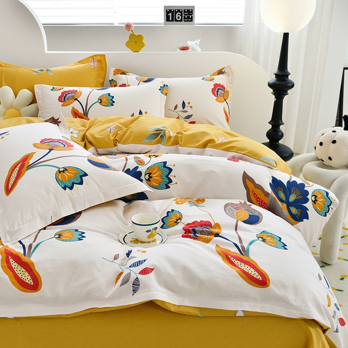 91家纺网 家纺一手货源 找家纺 登登家纺 2025新款全棉单被套 浪漫花语