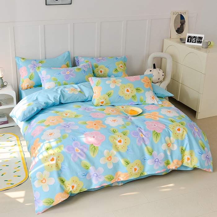 91家纺网 家纺一手货源 找家纺 登登家纺 2025新款全棉单被套 开心记忆