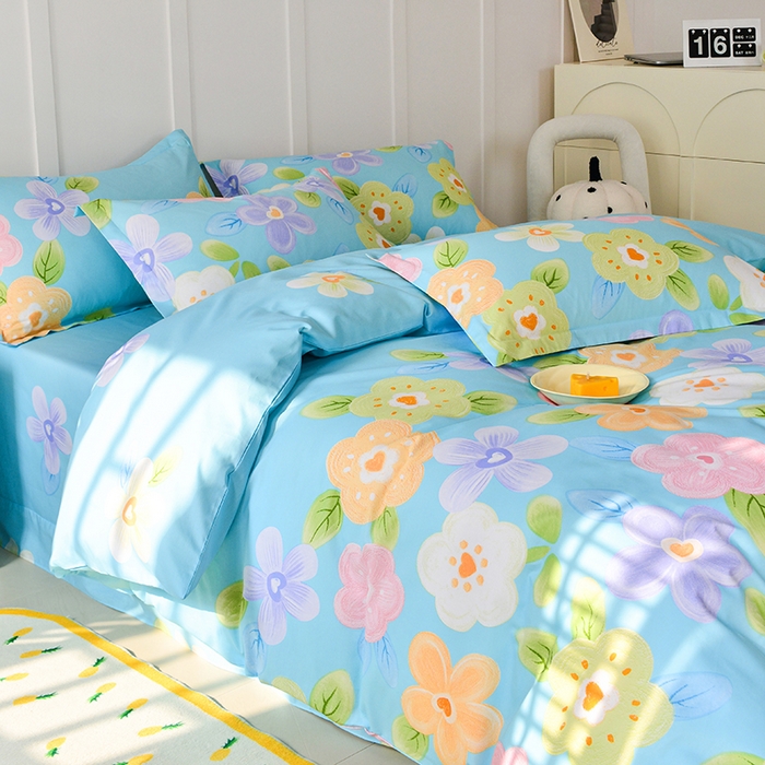 91家纺网 家纺一手货源 找家纺 登登家纺 2025新款全棉单被套 开心记忆