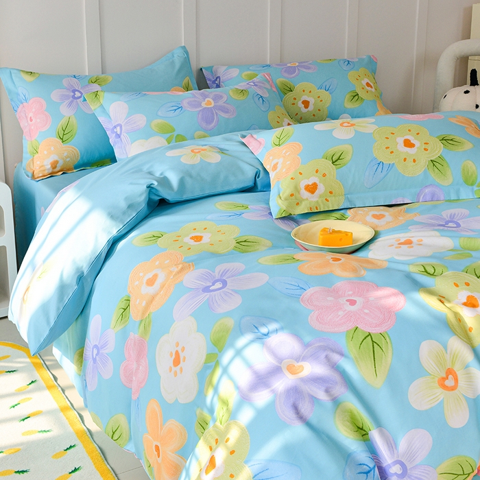 91家纺网 家纺一手货源 找家纺 登登家纺 2025新款全棉单被套 开心记忆