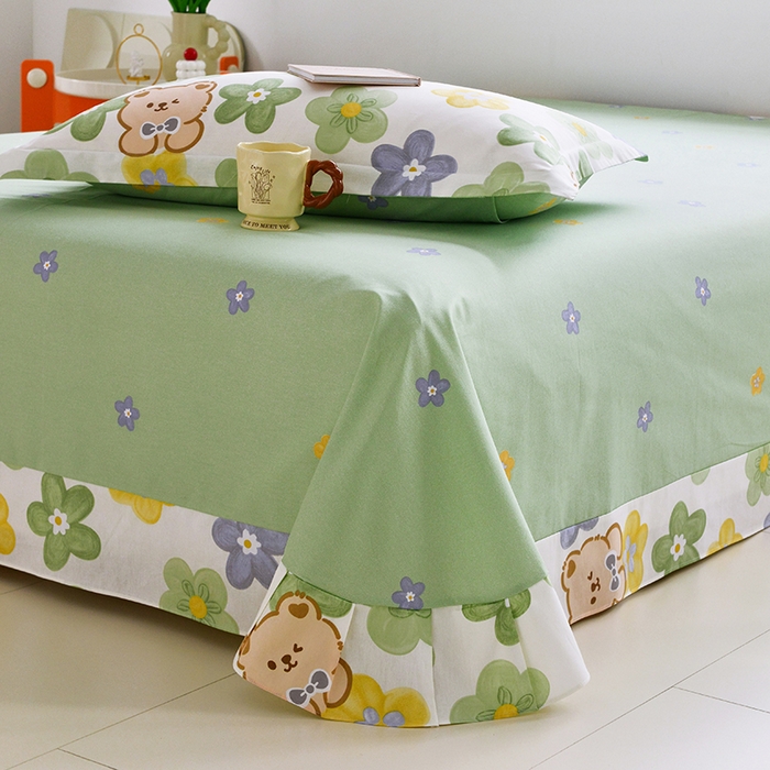 91家纺网 家纺一手货源 找家纺 登登家纺 2025新款全棉单被套 可爱小熊