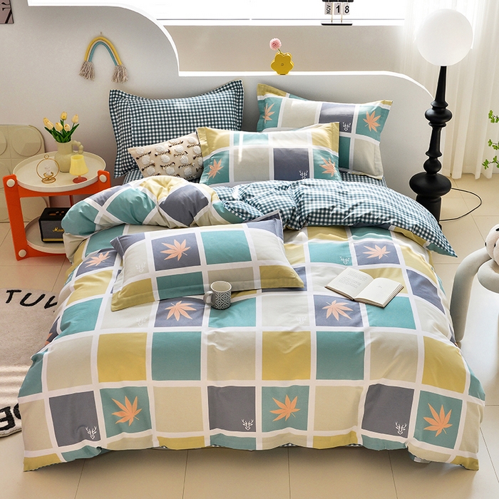 91家纺网 家纺一手货源 找家纺 登登家纺 2025新款全棉单被套 空间悦动