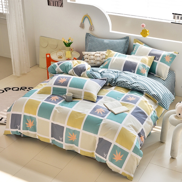 91家纺网 家纺一手货源 找家纺 登登家纺 2025新款全棉单被套 空间悦动