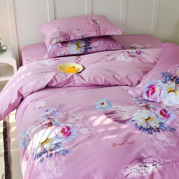 91家纺网 家纺一手货源 找家纺 登登家纺 2025新款全棉单被套 宁静