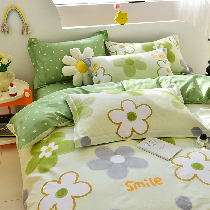 91家纺网 家纺一手货源 找家纺 登登家纺 2025新款全棉单被套 清新日记