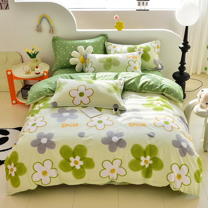 91家纺网 家纺一手货源 找家纺 登登家纺 2025新款全棉单被套 清新日记