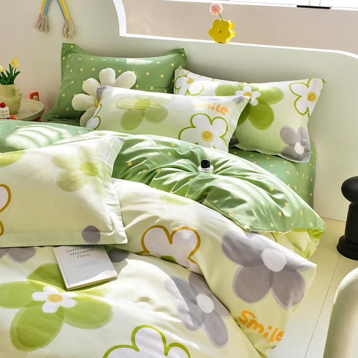 91家纺网 家纺一手货源 找家纺 登登家纺 2025新款全棉单被套 清新日记