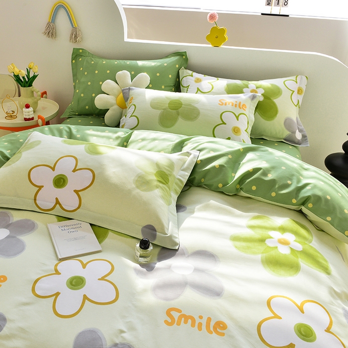 91家纺网 家纺一手货源 找家纺 登登家纺 2025新款全棉单被套 清新日记