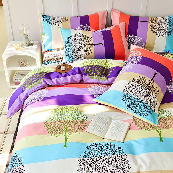 91家纺网 家纺一手货源 找家纺 登登家纺 2025新款全棉单被套 树影