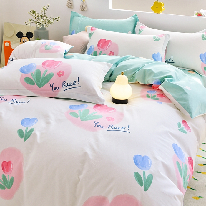 91家纺网 家纺一手货源 找家纺 登登家纺 2025新款全棉单被套 夏日花语