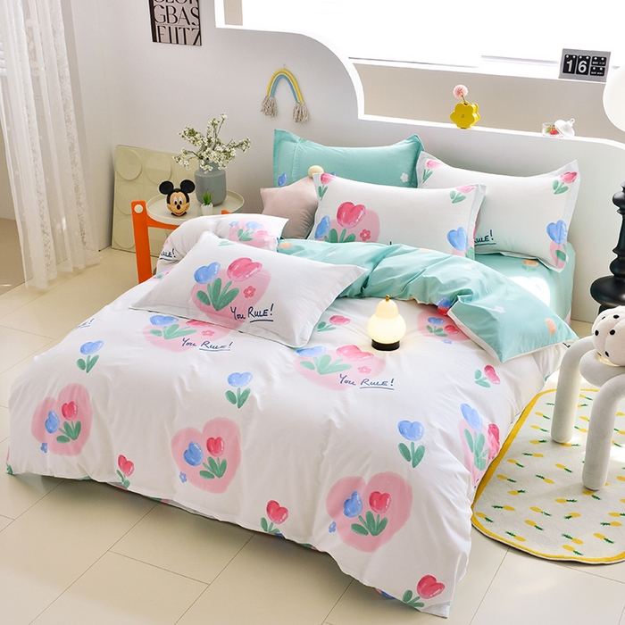 91家纺网 家纺一手货源 找家纺 登登家纺 2025新款全棉单被套 夏日花语