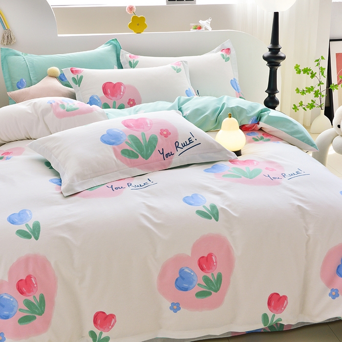 91家纺网 家纺一手货源 找家纺 登登家纺 2025新款全棉单被套 夏日花语