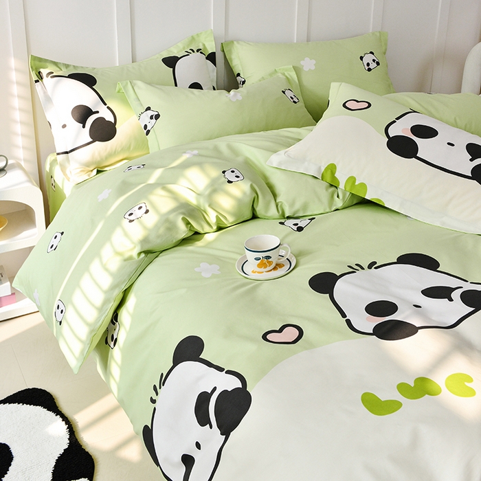 91家纺网 家纺一手货源 找家纺 登登家纺 2025新款全棉单被套 幸运熊猫