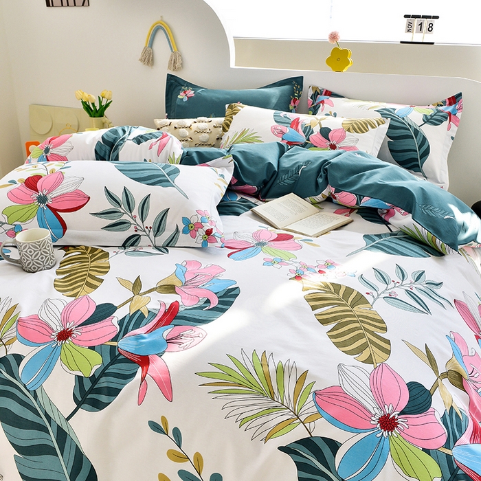 91家纺网 家纺一手货源 找家纺 登登家纺 2025新款全棉单被套 意境花影