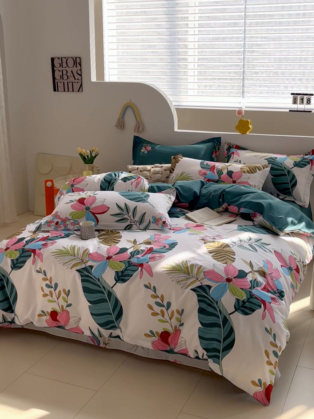 91家纺网 家纺一手货源 找家纺 登登家纺 2025新款全棉单被套 意境花影