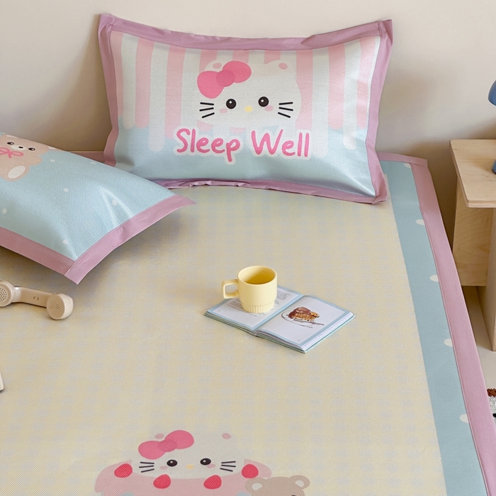 91家纺网 家纺一手货源 找家纺 觅糖家纺2025新款韩系数码卡通印花冰藤席 冰藤席-生日派对