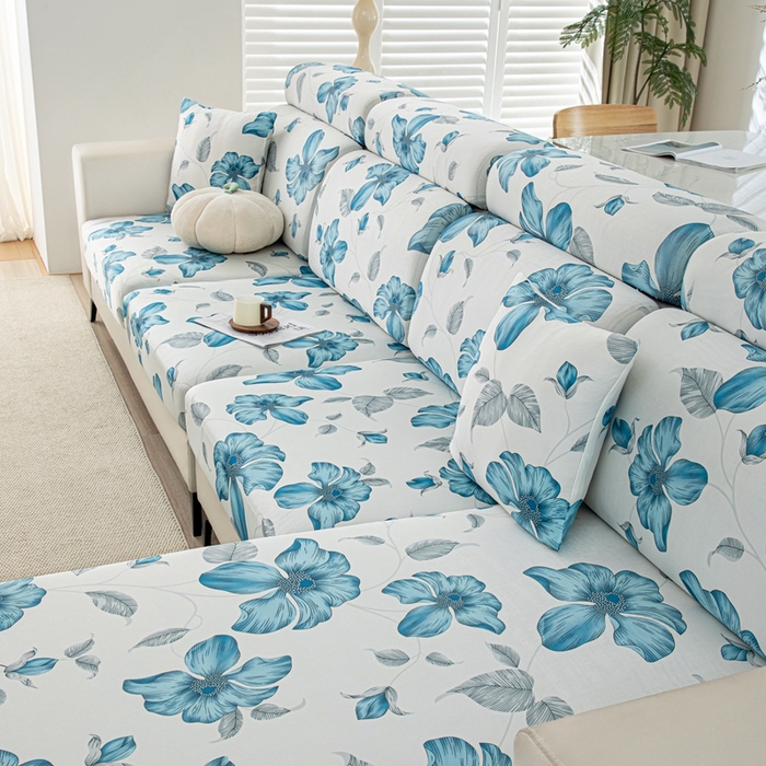 91家纺网 家纺一手货源 找家纺 沐沐2026新款冰丝印花沙发笠 花韵