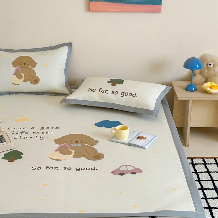 91家纺网 家纺一手货源 找家纺 觅糖家纺2025新款韩系数码卡通印花冰藤席 冰藤席-晴天狗