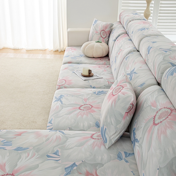 91家纺网 家纺一手货源 找家纺 沐沐2026新款冰丝印花沙发笠 花苑