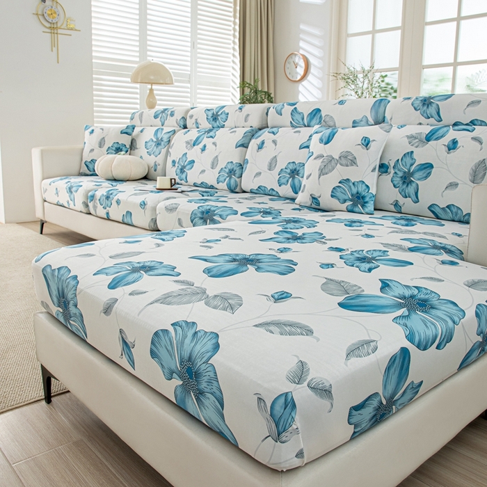 91家纺网 家纺一手货源 找家纺 沐沐2026新款冰丝印花沙发笠 花韵