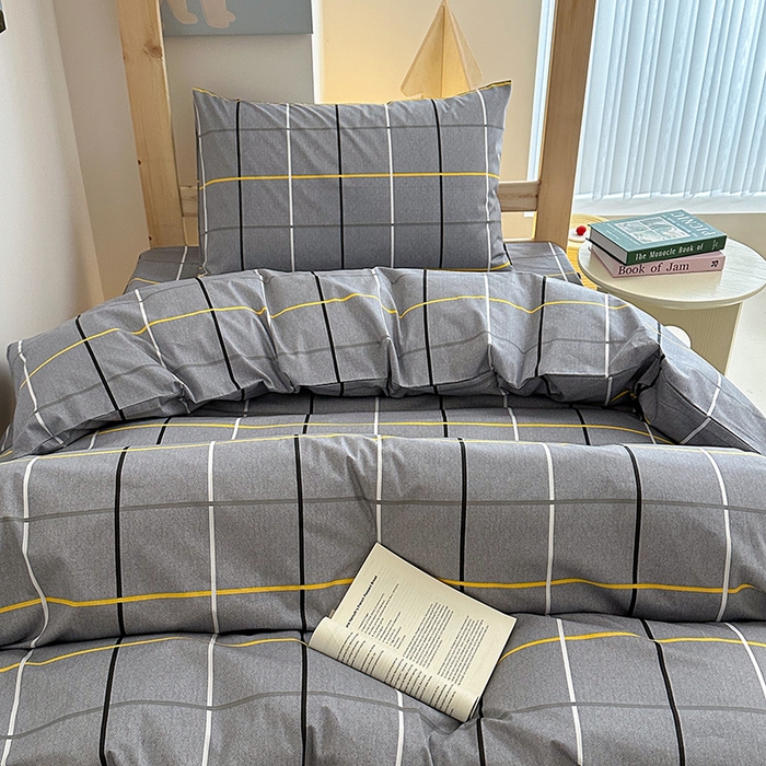 91家纺网 家纺一手货源 找家纺 天之爱2025新款全棉13372学生宿舍上下铺三件套多件套 经典灰