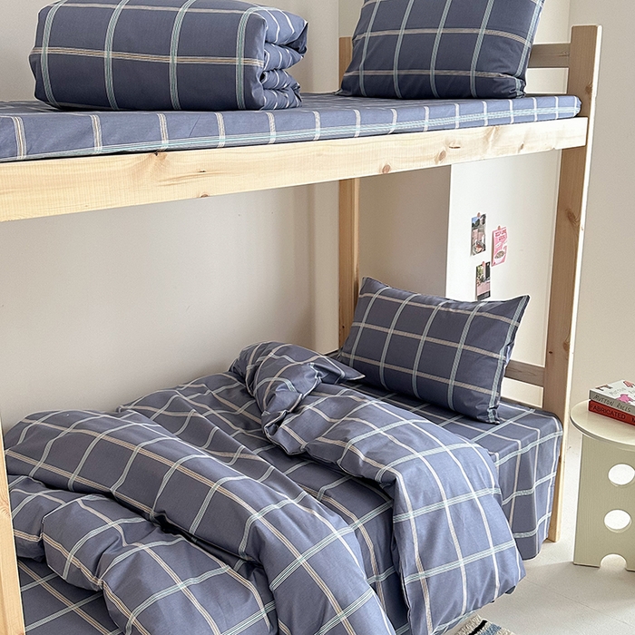 91家纺网 家纺一手货源 找家纺 天之爱2025新款全棉13372学生宿舍上下铺三件套多件套 素雅灰