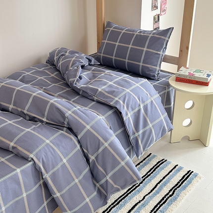91家纺网 家纺一手货源 找家纺 天之爱2025新款全棉13372学生宿舍上下铺三件套多件套 素雅灰