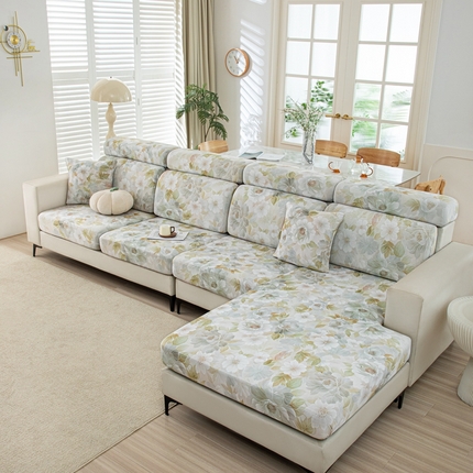 沐沐2026新款冰丝印花沙发笠 花野