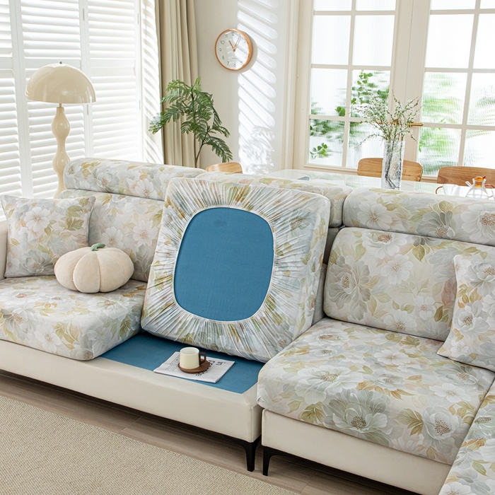 91家纺网 家纺一手货源 找家纺 沐沐2026新款冰丝印花沙发笠 花野