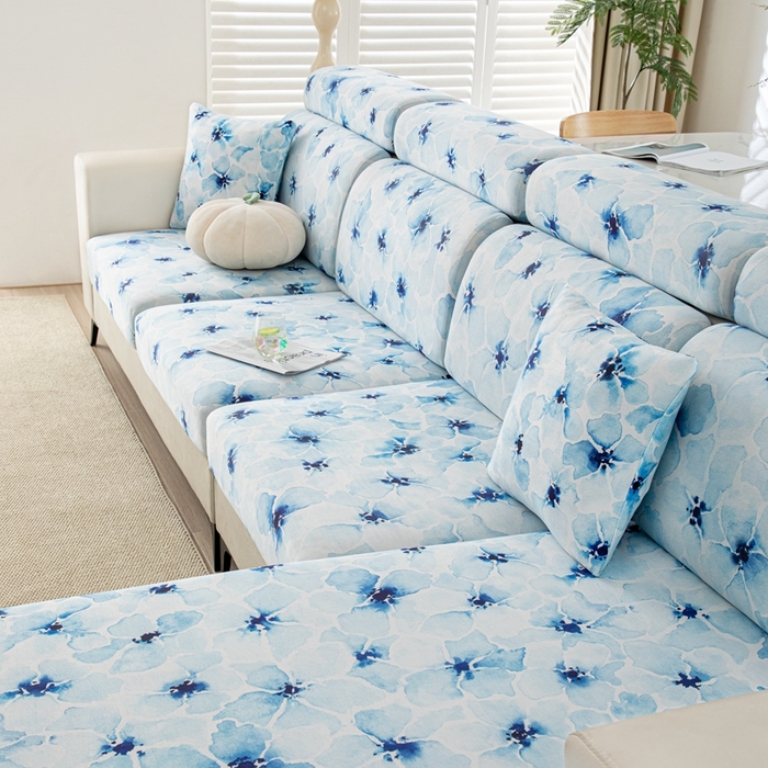 91家纺网 家纺一手货源 找家纺 沐沐2026新款冰丝印花沙发笠 花丛