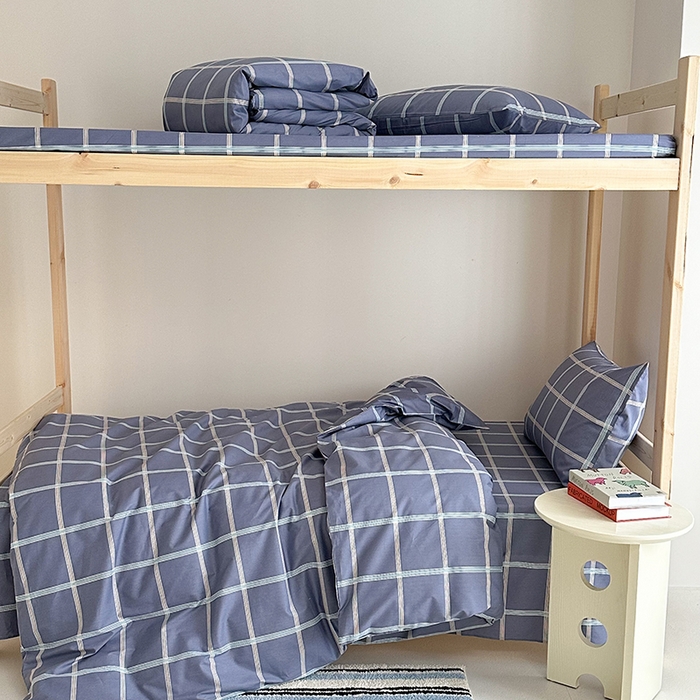 91家纺网 家纺一手货源 找家纺 天之爱2025新款全棉13372学生宿舍上下铺三件套多件套 素雅灰