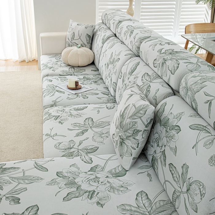 91家纺网 家纺一手货源 找家纺 沐沐2026新款冰丝印花沙发笠 清袅