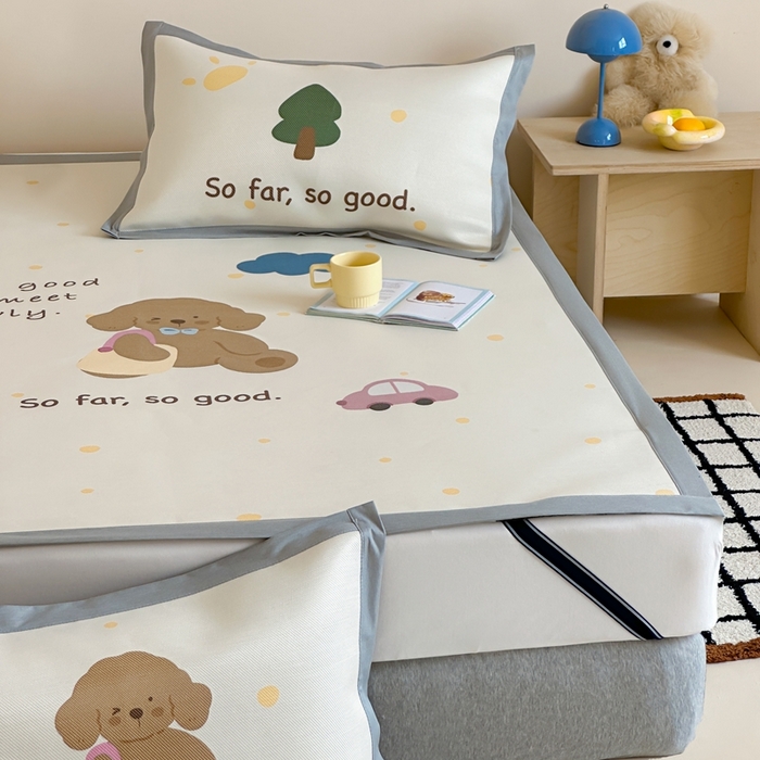 91家纺网 家纺一手货源 找家纺 觅糖家纺2025新款韩系数码卡通印花冰藤席 冰藤席-晴天狗