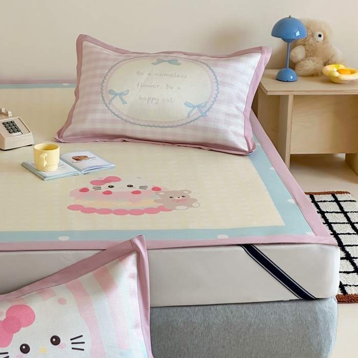 91家纺网 家纺一手货源 找家纺 觅糖家纺2025新款韩系数码卡通印花冰藤席 冰藤席-生日派对