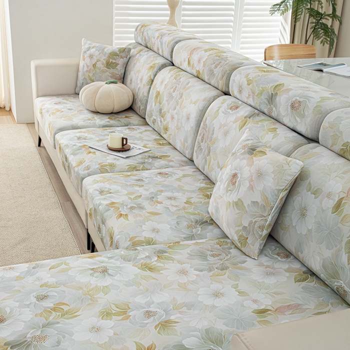 91家纺网 家纺一手货源 找家纺 沐沐2026新款冰丝印花沙发笠 花野