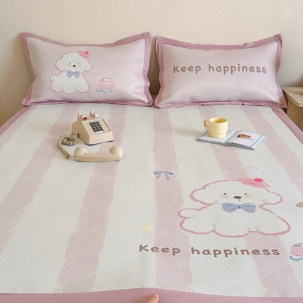 91家纺网 家纺一手货源 找家纺 （总）觅糖家纺2025新款韩系数码卡通印花冰藤席