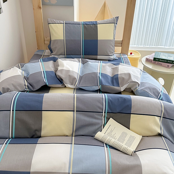 91家纺网 家纺一手货源 找家纺 天之爱2025新款全棉13372学生宿舍上下铺三件套多件套 米洛蓝