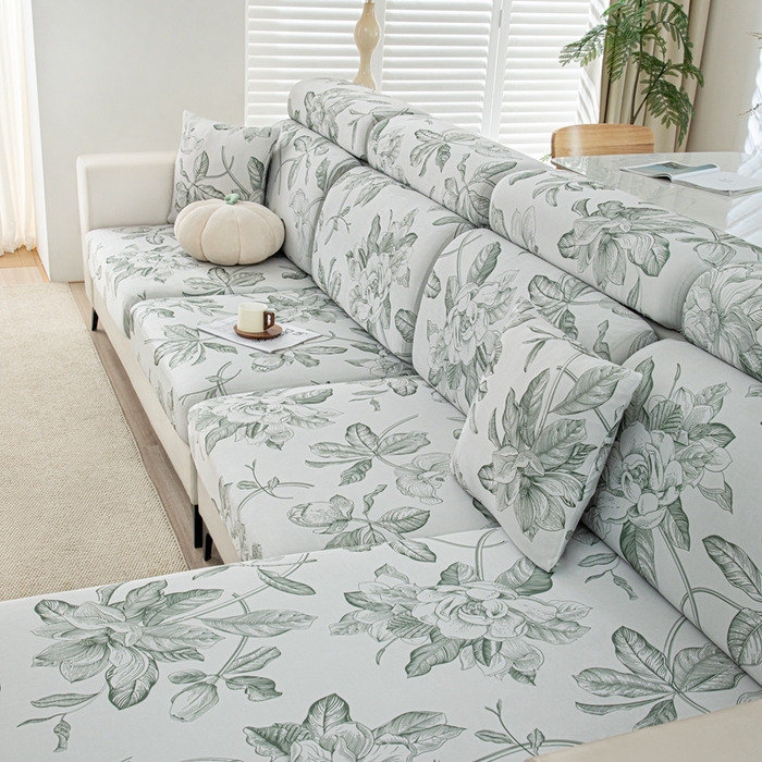 91家纺网 家纺一手货源 找家纺 沐沐2026新款冰丝印花沙发笠 清袅